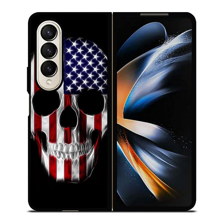 AMERICAN FLAG SKULL METAL Samsung Galaxy Z Fold 4 Case Cover