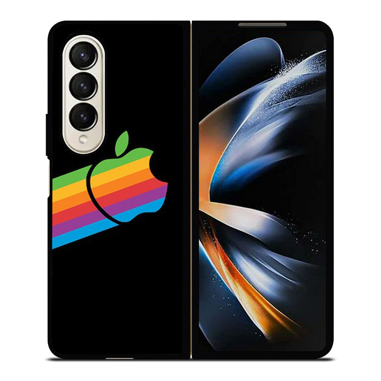 APPLE RETRO DESIGN BLACK Samsung Galaxy Z Fold 4 Case Cover
