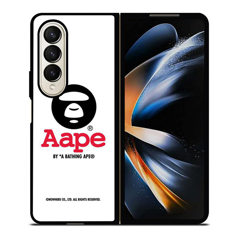 BAPE WHITE LOGO Samsung Galaxy Z Fold 4 Case Cover