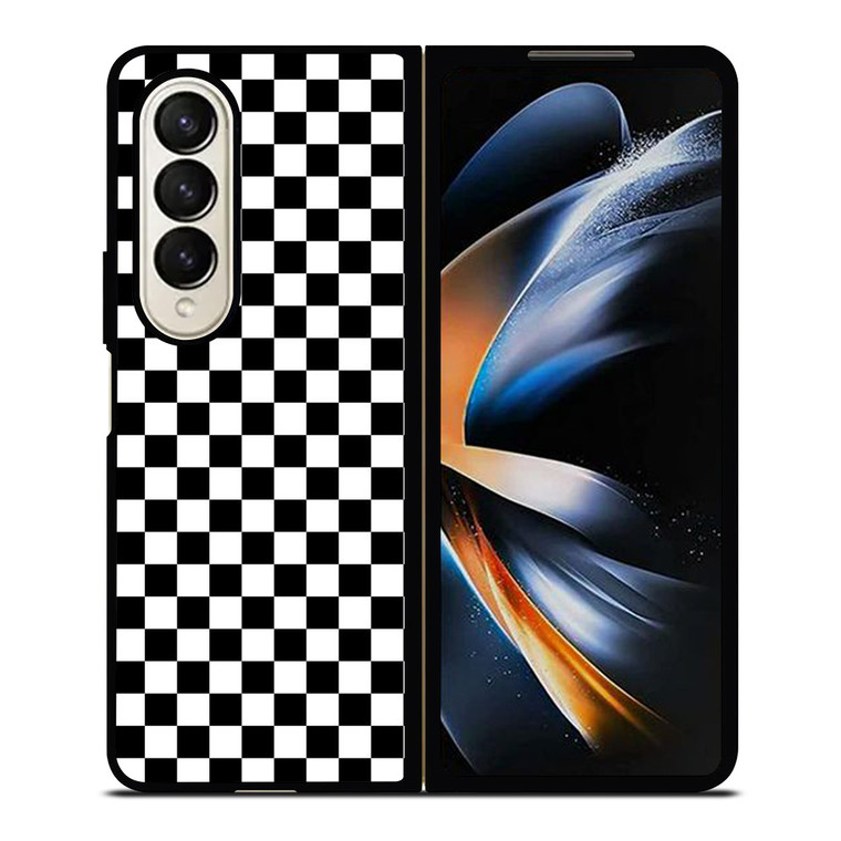 BLACK WHITE CHECKERED Samsung Galaxy Z Fold 4 Case Cover
