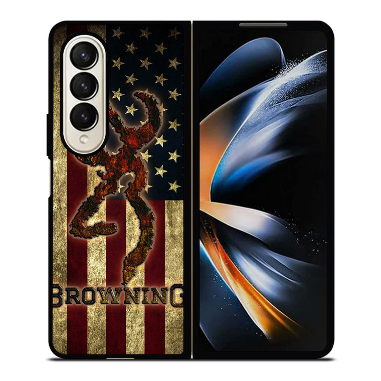 BROWNING USA FLAG Samsung Galaxy Z Fold 4 Case Cover BROWNING USA FLAG Samsung Galaxy Z Fold 4 Case Cover