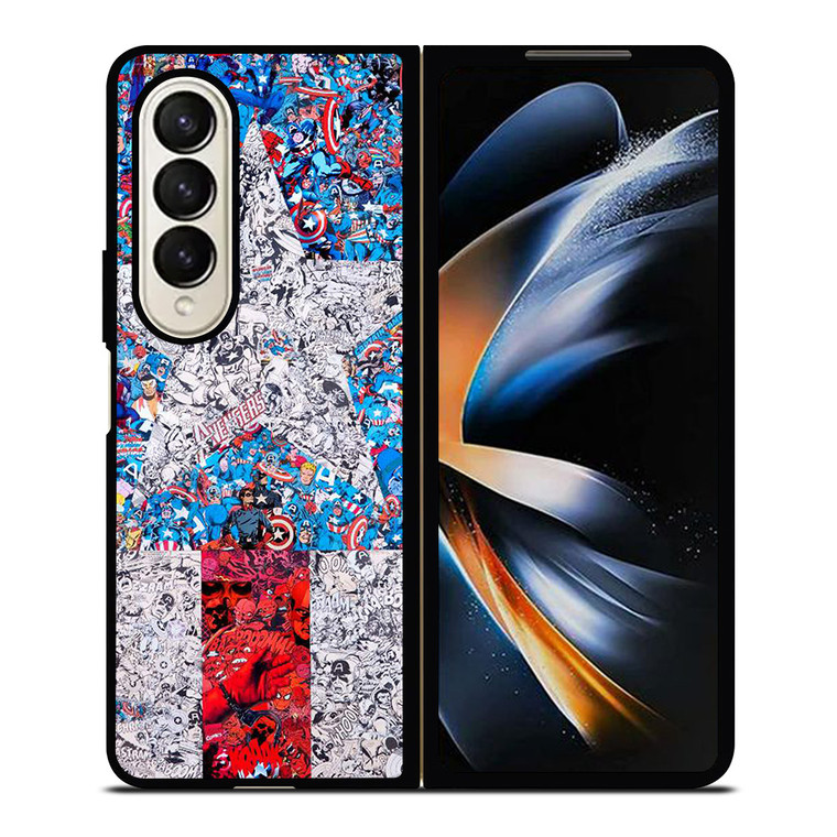 CAPTAIN AMERICA MARVEL COLLAGES Samsung Galaxy Z Fold 4 Case Cover