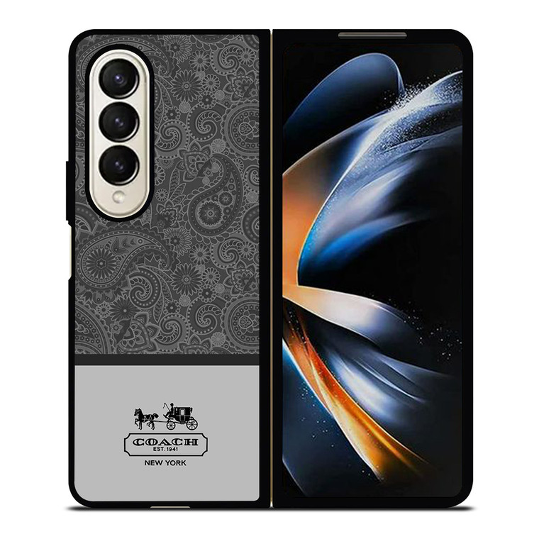 COACH NEW YORK GREY BATIK Samsung Galaxy Z Fold 4 Case Cover