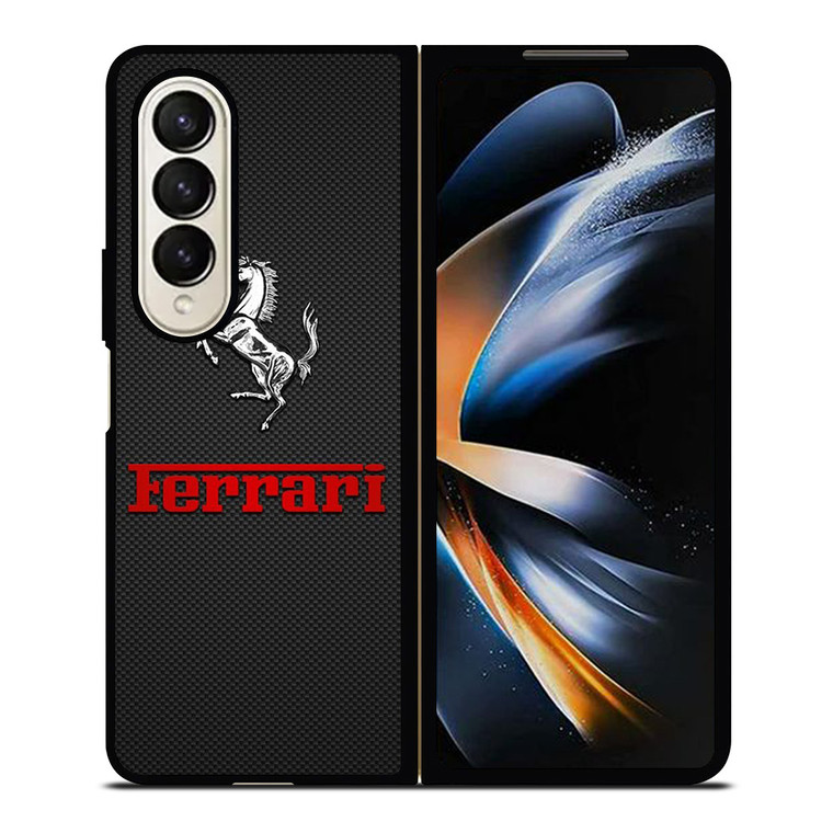 FERRARI LOGO RED CARBON Samsung Galaxy Z Fold 4 Case Cover