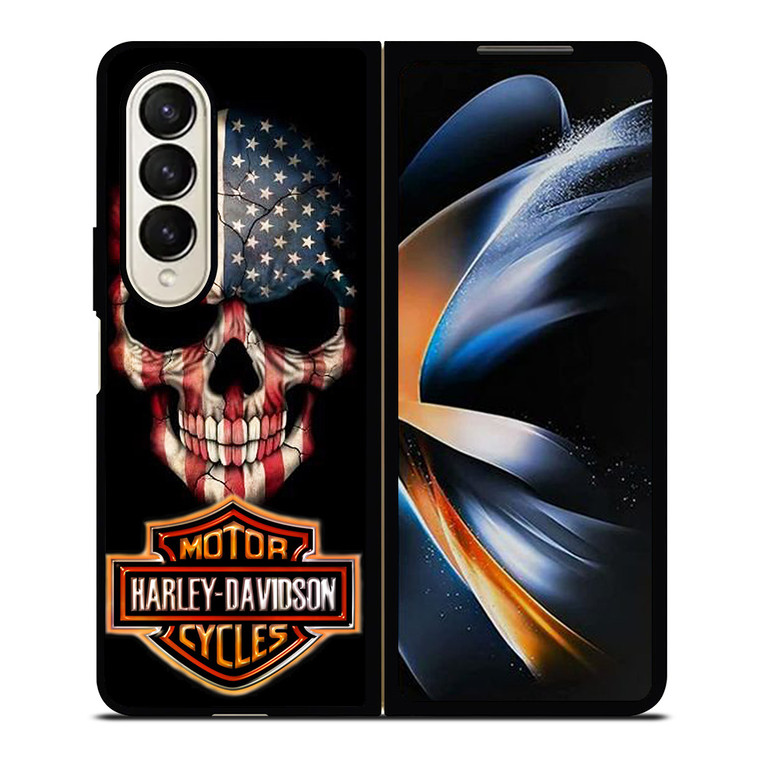 HARLEY DAVIDSON SKULL FLAG Samsung Galaxy Z Fold 4 Case Cover