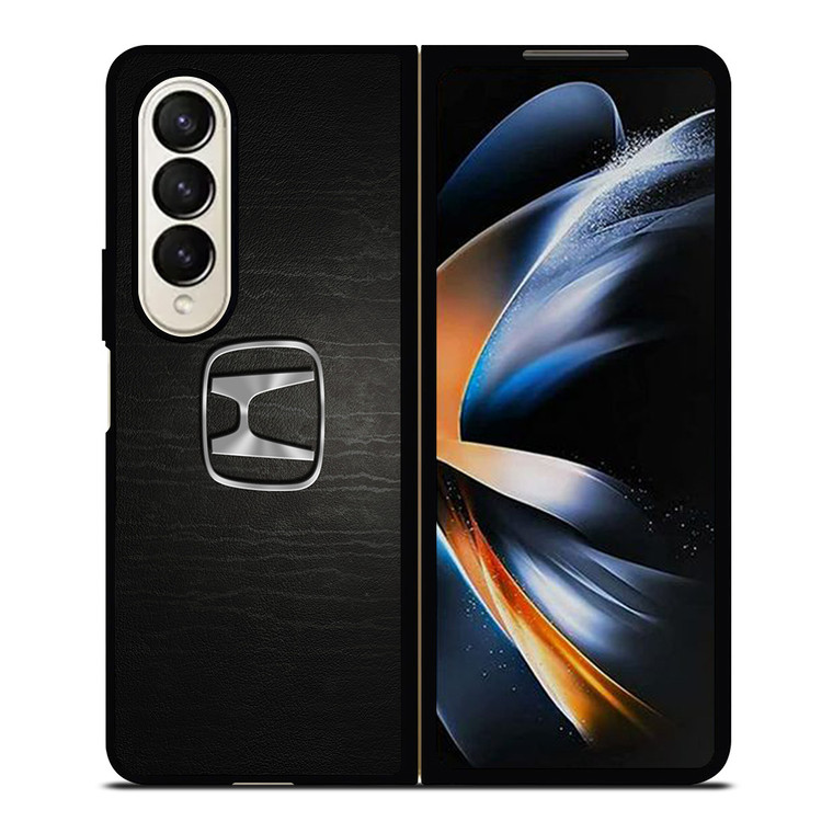 HONDA CHROME LOGO LEATHER Samsung Galaxy Z Fold 4 Case Cover