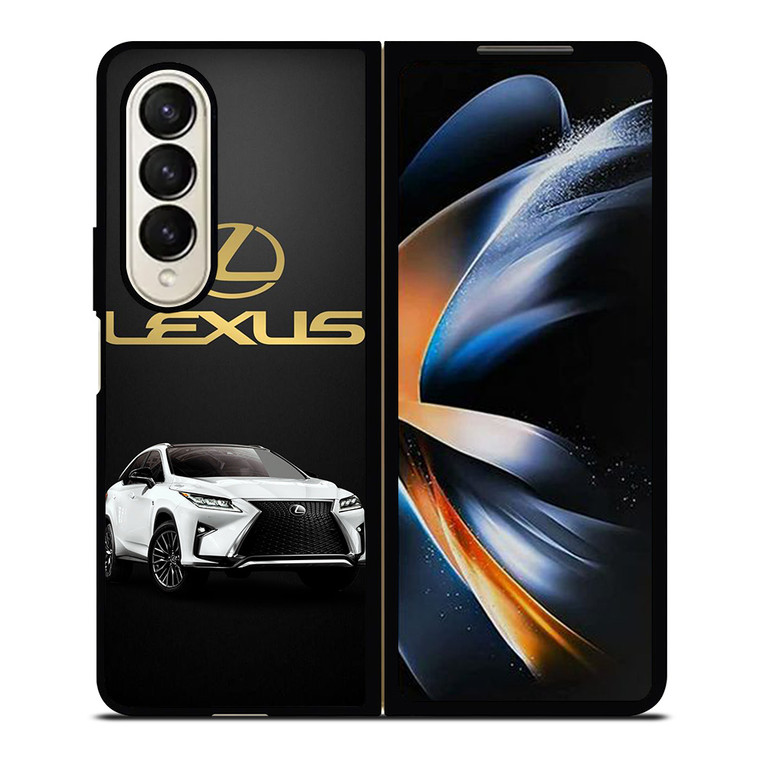LEXUS WHITE CAR GOLD LOGO Samsung Galaxy Z Fold 4 Case Cover