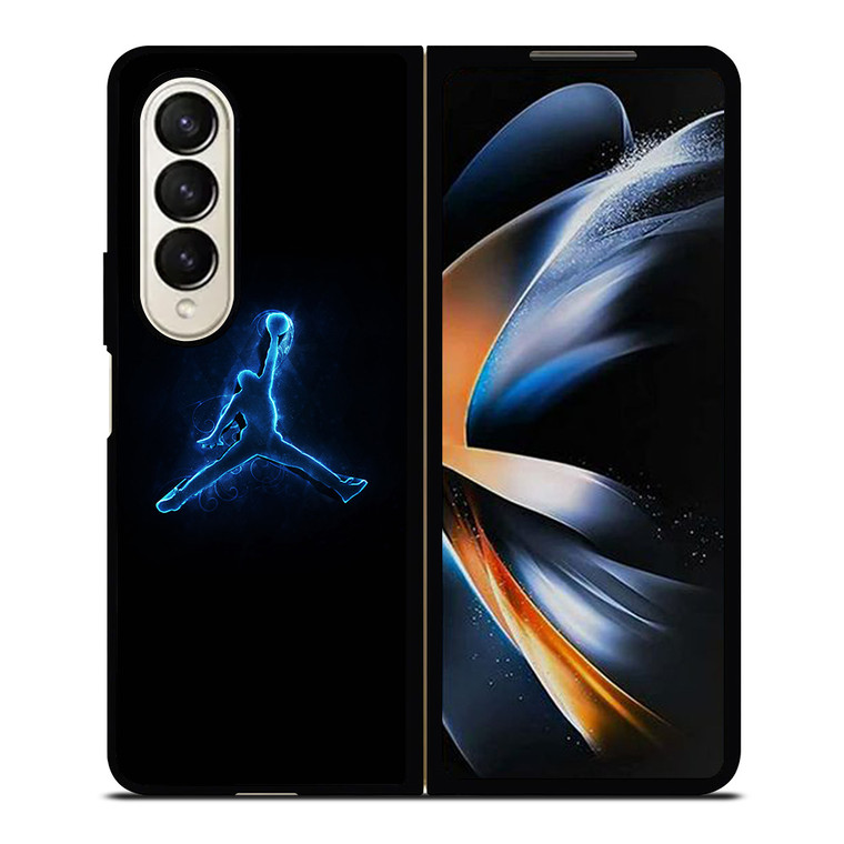NIKE AIR JORDAN LOGO BLUE LIGHT Samsung Galaxy Z Fold 4 Case Cover