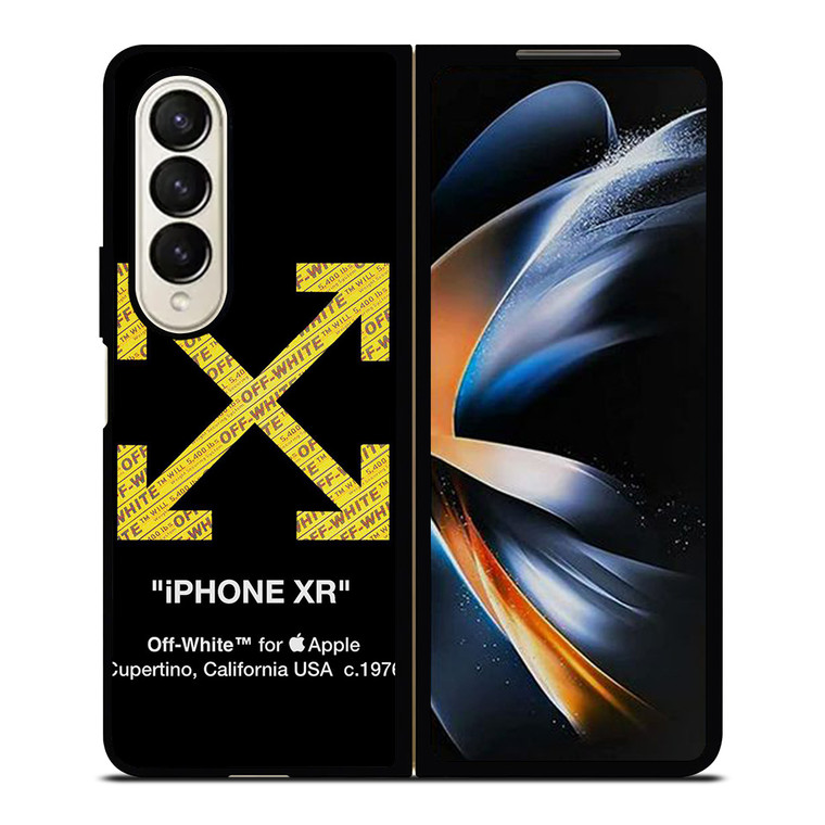 OFF WHITE YELLOW LOGO X APPLE Samsung Galaxy Z Fold 4 Case Cover
