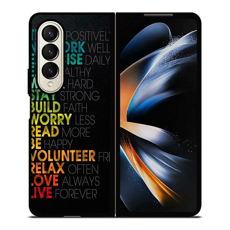 QUOTE INSPIRATIONAL THINK POSITIVELY Samsung Galaxy Z Fold 4 Case Cover