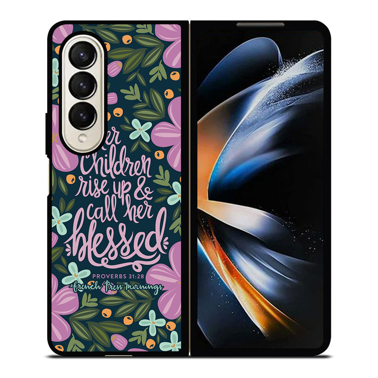 QUOTES BIBLE HAPPY MOTHER'S DAY PROVERBS Samsung Galaxy Z Fold 4 Case Cover