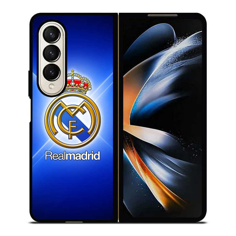 REAL MADRID LOGO BLUE LIGHT Samsung Galaxy Z Fold 4 Case Cover REAL MADRID LOGO BLUE LIGHT Samsung Galaxy Z Fold 4 Case Cover