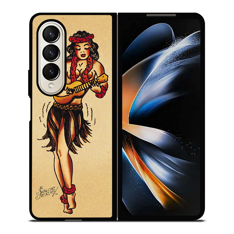 SAILOR JERRY TATTOO HAWAII Samsung Galaxy Z Fold 4 Case Cover SAILOR JERRY TATTOO HAWAII Samsung Galaxy Z Fold 4 Case Cover