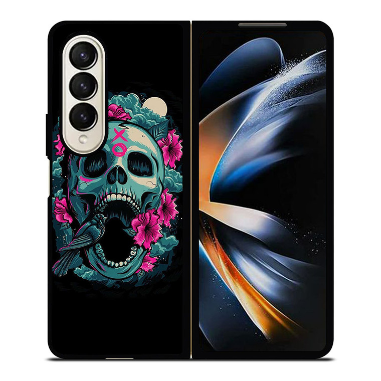 SKULL ROSE VIOLET ARTWORK Samsung Galaxy Z Fold 4 Case Cover