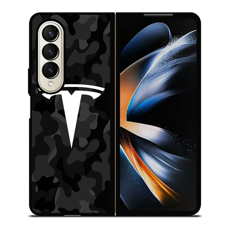 TESLA MOTORS LOGO CAMO Samsung Galaxy Z Fold 4 Case Cover