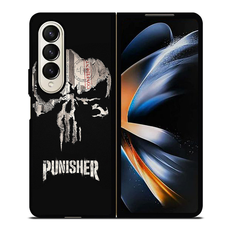 THE PUNISHER SKULL PAPER EFFECT ARTWORK Samsung Galaxy Z Fold 4 Case Cover