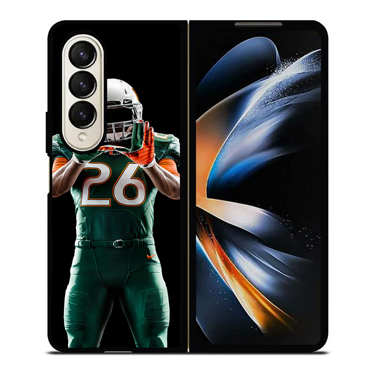 UM MIAMI HURRICANES FOOTBALL Samsung Galaxy Z Fold 4 Case Cover