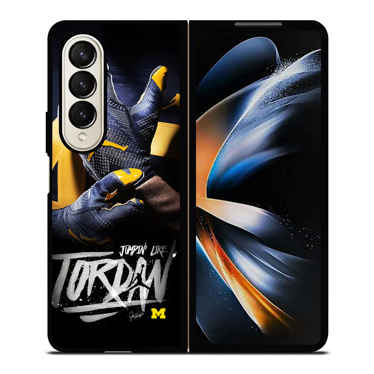 UNIVERSITY OF MICHIGAN AIR JORDAN Samsung Galaxy Z Fold 4 Case Cover