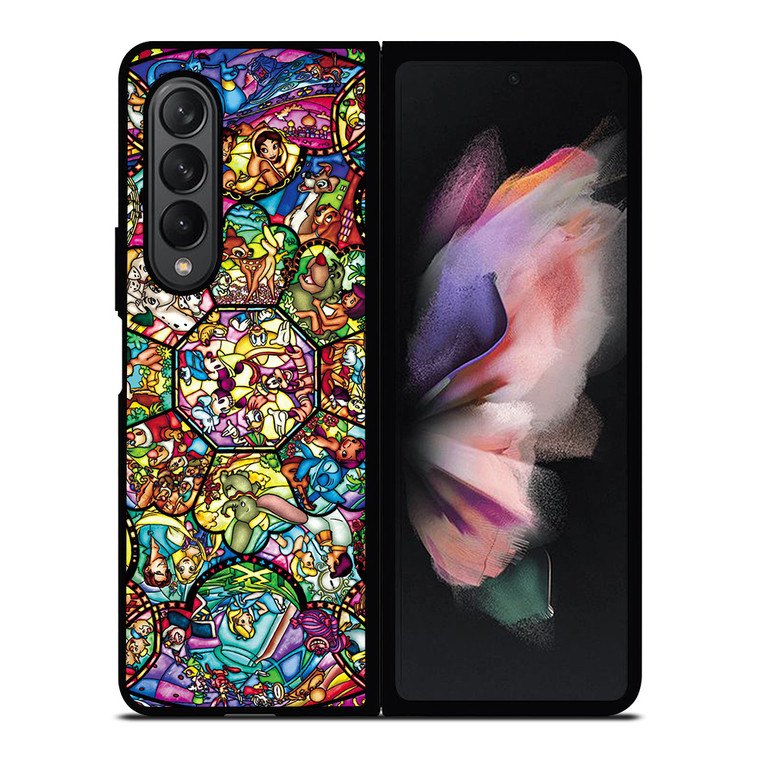 ALL DISNEY CHARACTERS GLASS ART Samsung Galaxy Z Fold 3 Case Cover