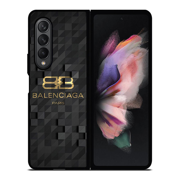 BALENCIAGA BLACK CUBE LOGO Samsung Galaxy Z Fold 3 Case Cover