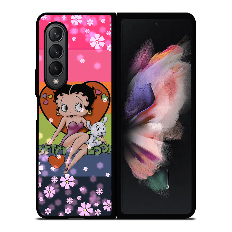 BETTY BOOP PINK FLOWER Samsung Galaxy Z Fold 3 Case Cover