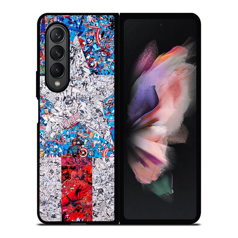 CAPTAIN AMERICA MARVEL COLLAGES Samsung Galaxy Z Fold 3 Case Cover