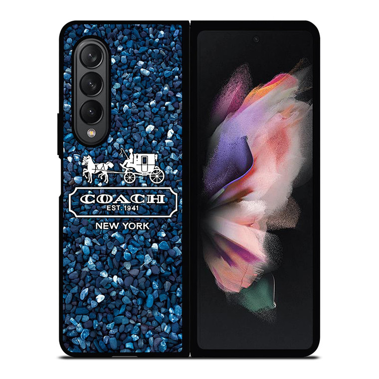 COACH NEW YORK BLUE STONE Samsung Galaxy Z Fold 3 Case Cover