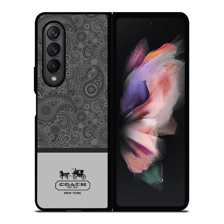 COACH NEW YORK GREY BATIK Samsung Galaxy Z Fold 3 Case Cover