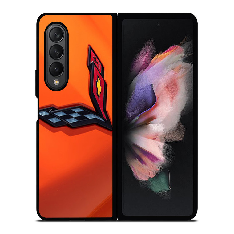 CORVETTE ORANGE LOGO Samsung Galaxy Z Fold 3 Case Cover
