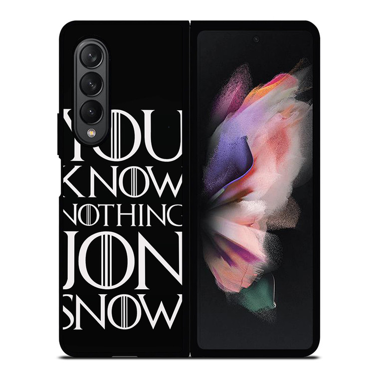 GAME OF THRONES KNOW NOTHING JON SNOW black rubber Samsung Galaxy Z Fold 3 Case Cover