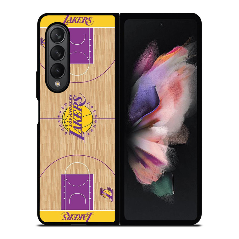 LA LAKERS BASKETBALL FIELD Samsung Galaxy Z Fold 3 Case Cover