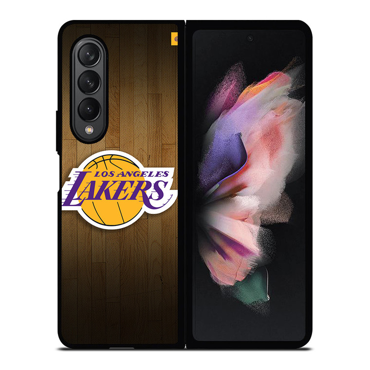LA LAKERS BASKETBALL WOODEN Samsung Galaxy Z Fold 3 Case Cover