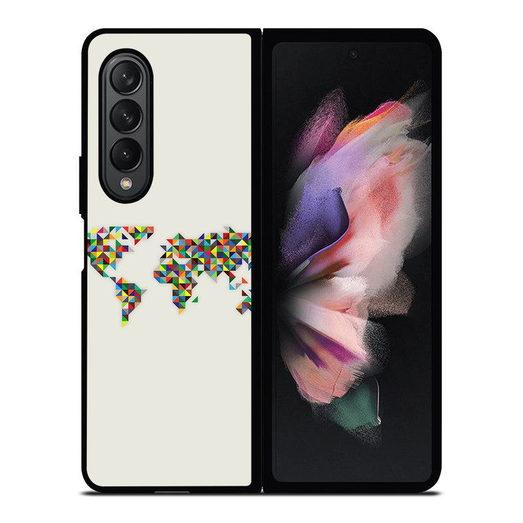 MINIMALISTIC WORLD MAP Samsung Galaxy Z Fold 3 Case Cover
