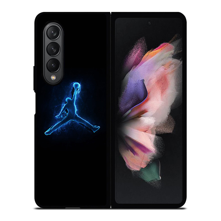 NIKE AIR JORDAN LOGO BLUE LIGHT Samsung Galaxy Z Fold 3 Case Cover