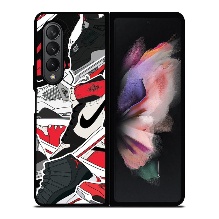 NIKE AIR JORDAN SHOES ART Samsung Galaxy Z Fold 3 Case Cover NIKE AIR JORDAN SHOES ART Samsung Galaxy Z Fold 3 Case Cover