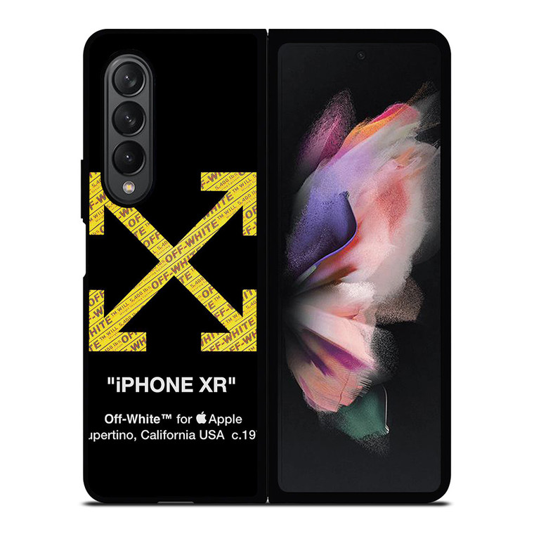 OFF WHITE YELLOW LOGO X APPLE Samsung Galaxy Z Fold 3 Case Cover