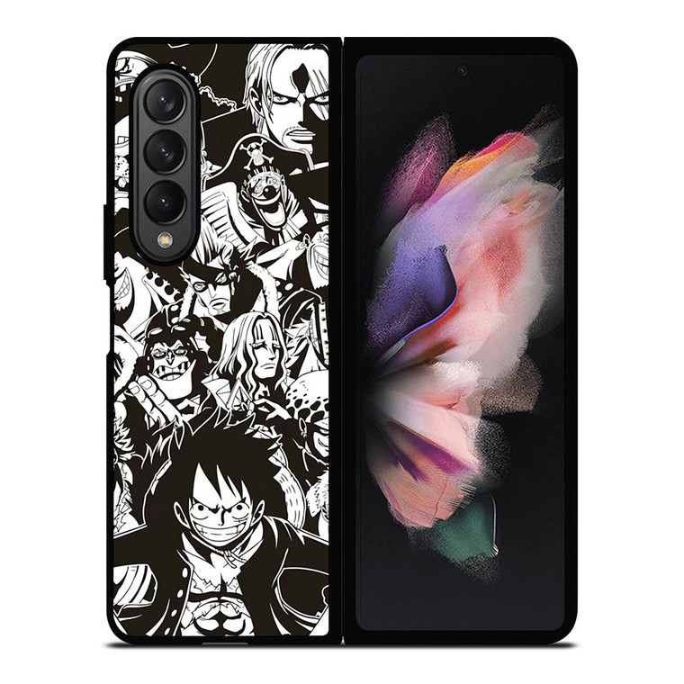 ONE PIECE CHARACTER BLACK WHITE Samsung Galaxy Z Fold 3 Case Cover