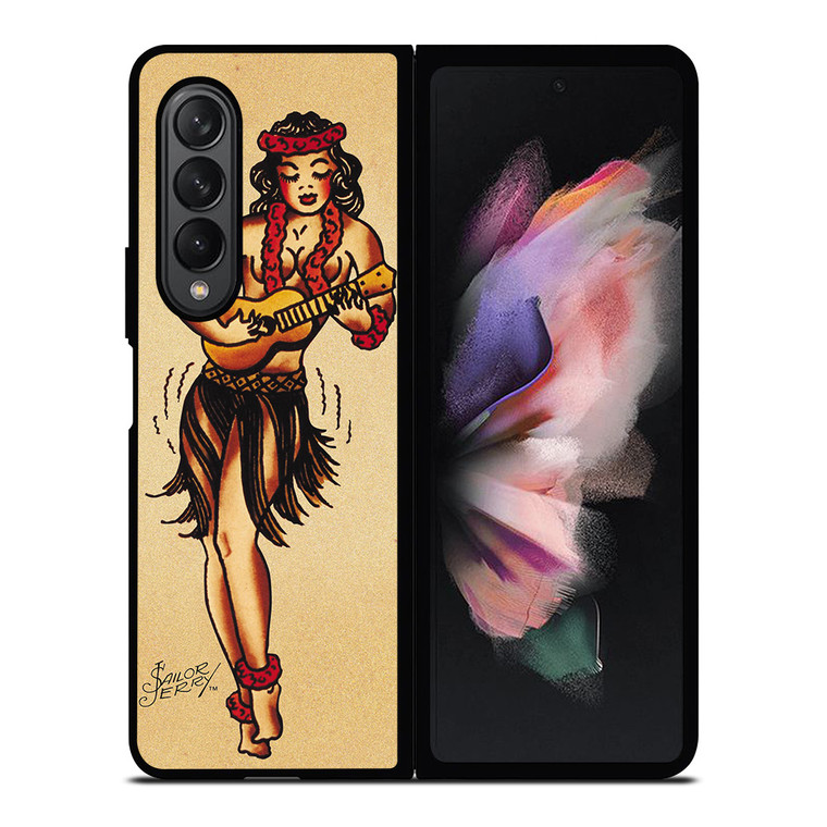 SAILOR JERRY TATTOO HAWAII Samsung Galaxy Z Fold 3 Case Cover SAILOR JERRY TATTOO HAWAII Samsung Galaxy Z Fold 3 Case Cover