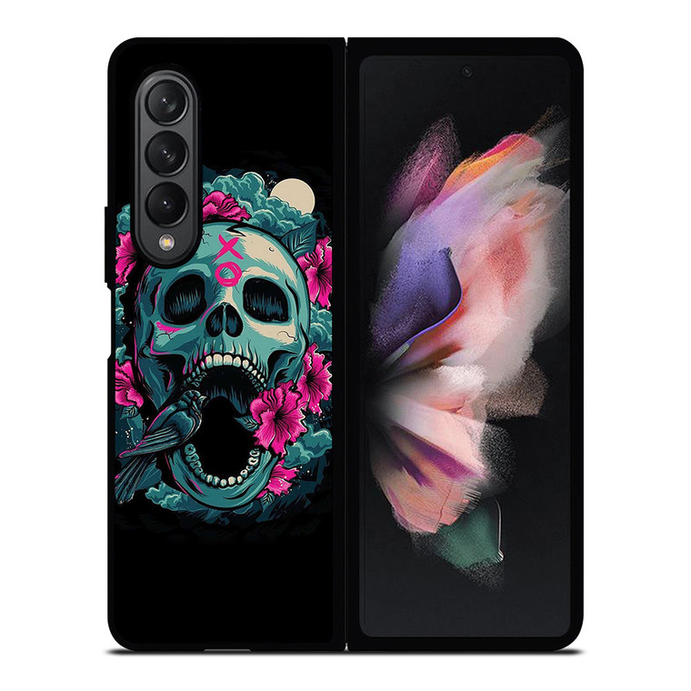 SKULL ROSE VIOLET ARTWORK Samsung Galaxy Z Fold 3 Case Cover