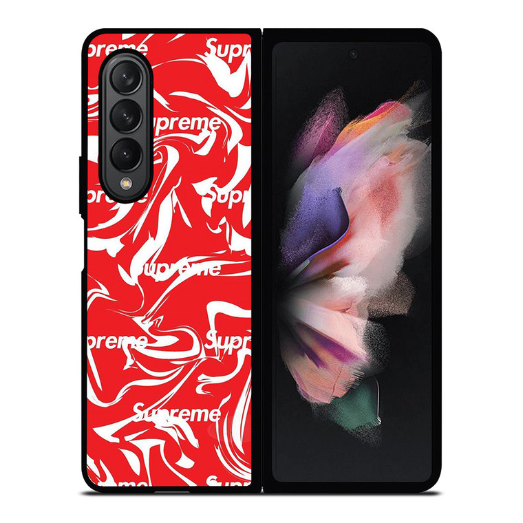 SUPREME MELTED RED ARTWORK Samsung Galaxy Z Fold 3 Case Cover