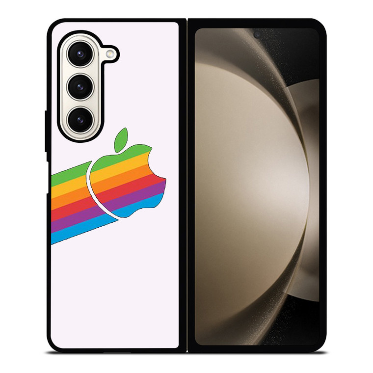 APPLE RETRO DESIGN WHITE Samsung Galaxy Z Fold 5 Case Cover