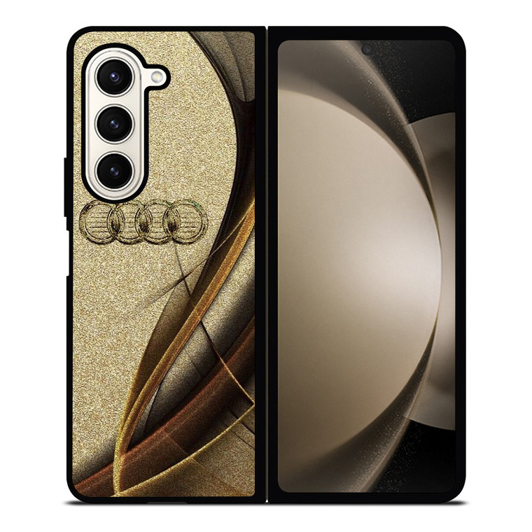 AUDI LOGO ELEGAN GOLD TEXTURE Samsung Galaxy Z Fold 5 Case Cover