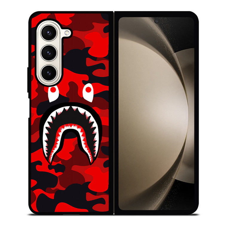 CAMO BAPE RED Samsung Galaxy Z Fold 5 Case Cover