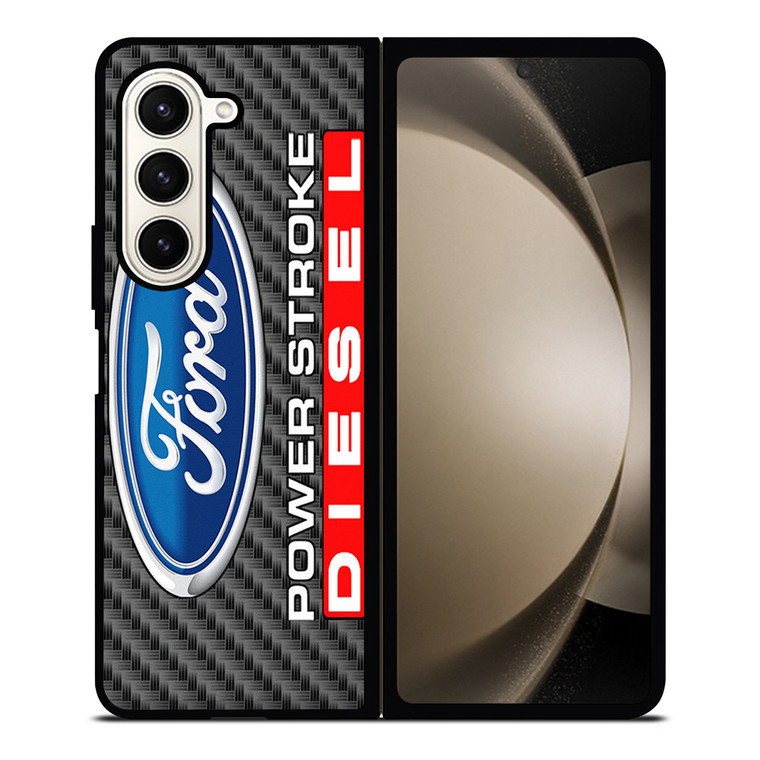 CARBON ORD POWERSTROKE DIESEL LOGO Samsung Galaxy Z Fold 5 Case Cover