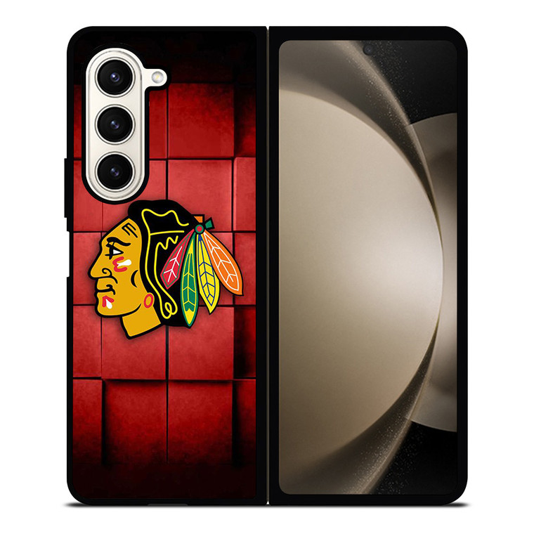 CHICAGO BLACKHAWKS FOOTBALL LOGO ICON Samsung Galaxy Z Fold 5 Case Cover