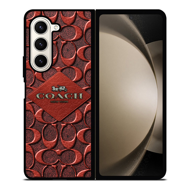 COACH NEW YORK BROWN Samsung Galaxy Z Fold 5 Case Cover