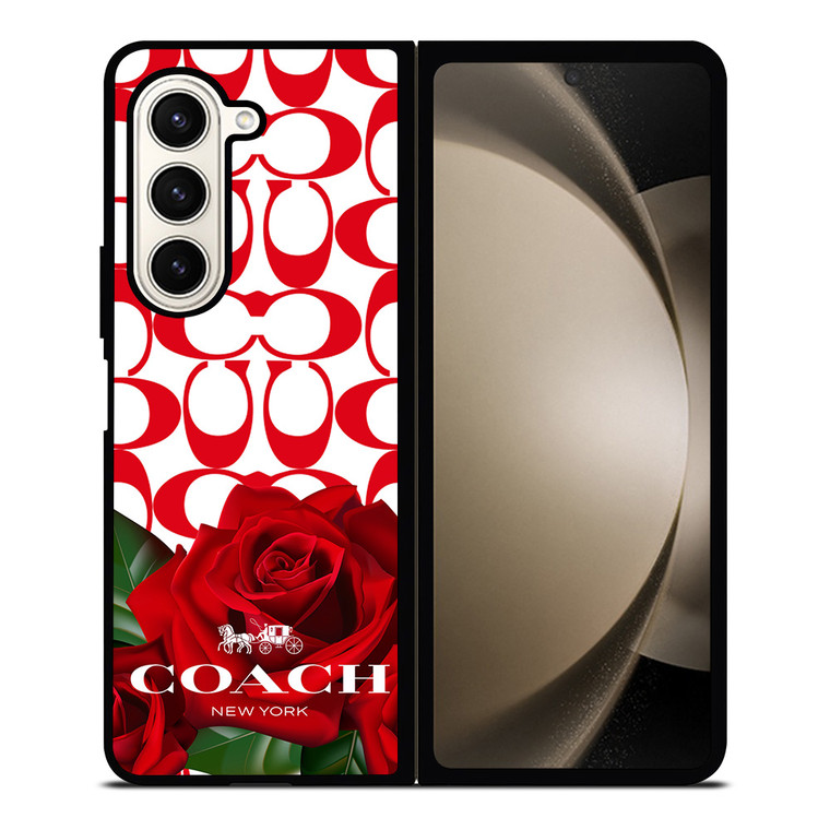 COACH NEW YORK FLOWER 4 Samsung Galaxy Z Fold 5 Case Cover