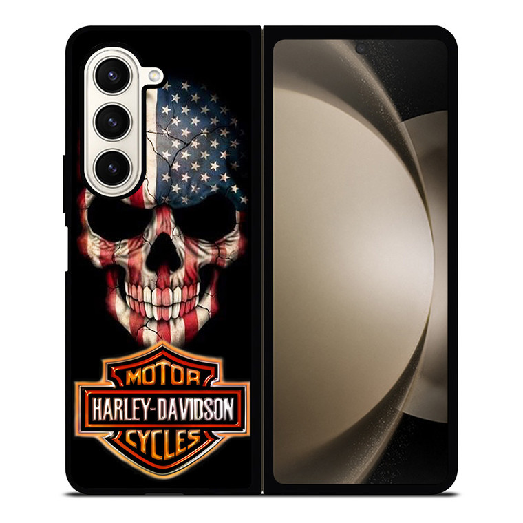 HARLEY DAVIDSON SKULL FLAG Samsung Galaxy Z Fold 5 Case Cover