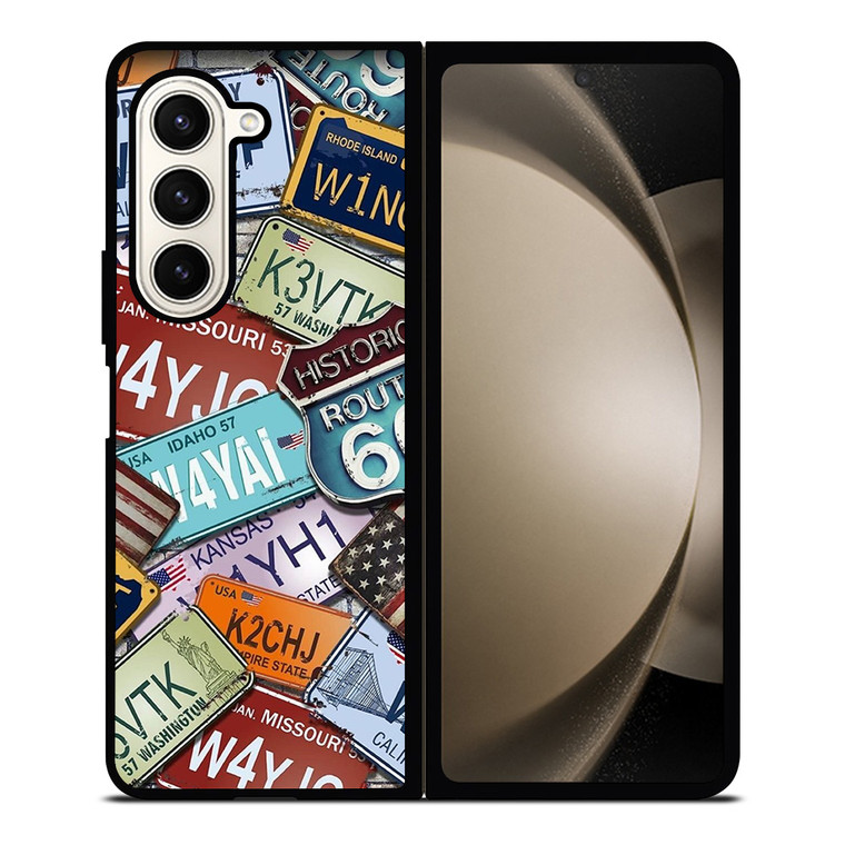 HISTORICAL ROUTE 66 NUMBER PLATE Samsung Galaxy Z Fold 5 Case Cover HISTORICAL ROUTE 66 NUMBER PLATE Samsung Galaxy Z Fold 5 Case Cover