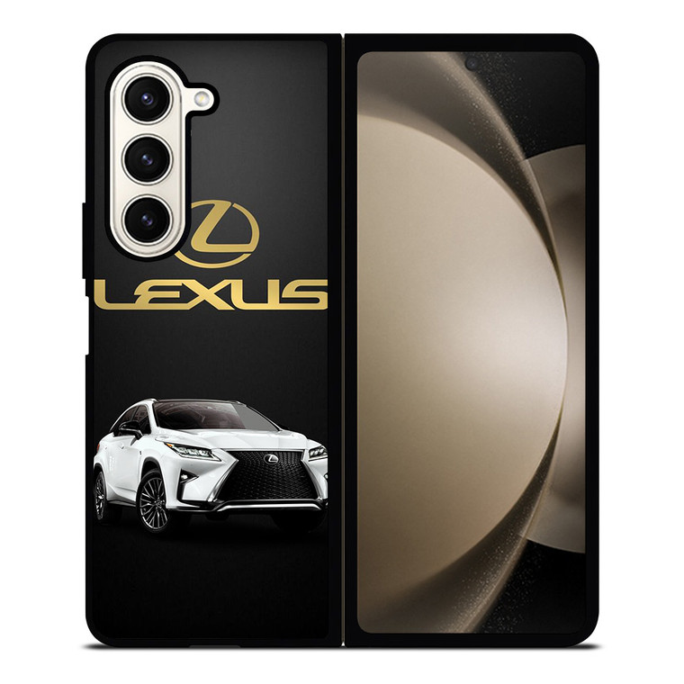 LEXUS WHITE CAR GOLD LOGO Samsung Galaxy Z Fold 5 Case Cover